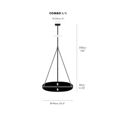 Suspension*A-N-D Suspension, Iris, B/B, , LED, dim, 1-10V, 2700k, Ø90cm, H30cm - argent