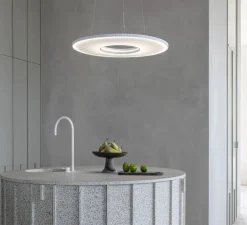 Suspension*Dix heures dix Suspension, Iris Horizontal 60, , LED, dim, 2700K, 5250 lm, Ø60cm, P60cm - blanc