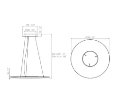 Suspension*Dix heures dix Suspension, Iris Horizontal 80, , LED, dim, 2700K, 7350 lm, Ø78cm, P78cm - blanc
