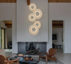 Suspension*Dix heures dix Suspension, Iris Vertical 60, , LED, dim, 2700K, 5250 lm, Ø60cm, P60cm - blanc