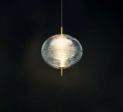 Suspension*Lodes Suspension, Jefferson Mini sans rosace, , LED, 2700K, 450 lm, Ø15cm, H17,5cm - transparent, or