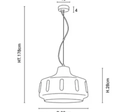 Suspension, Jimmy L, blanc, Ø38cm, H28cm - Market Set