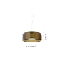 Suspension, Jube SP 1G, terre brûlée, or satiné, LED, dim, 2700K, 2000 lm, Ø38cm, H17cm - Vistosi