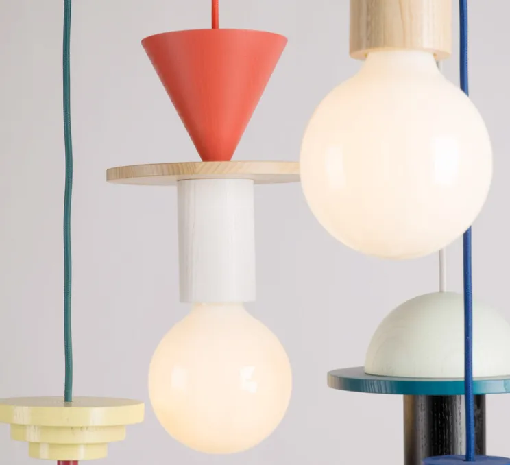 Suspension, JUNIT, Record, frêne, rouge, H25cm - SCHNEID