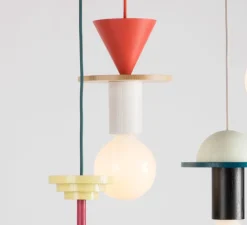 Suspension, JUNIT, Record, frêne, rouge, H25cm - SCHNEID