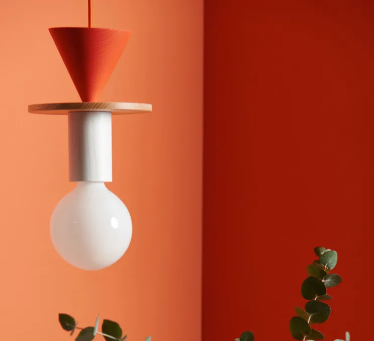 Suspension, JUNIT, Record, frêne, rouge, H25cm - SCHNEID