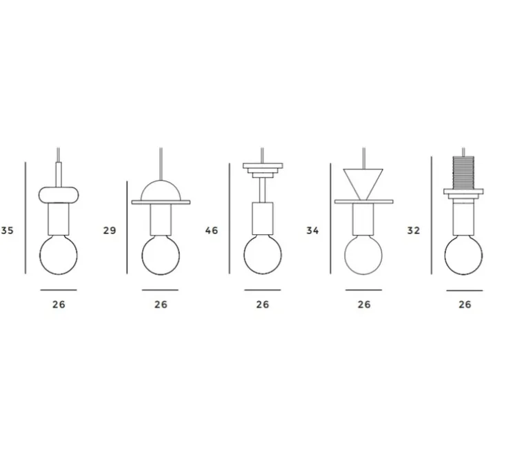 Suspension, JUNIT, Record, frêne, rouge, H25cm - SCHNEID