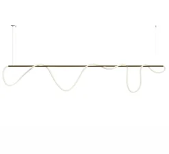 Suspension*Beneito Faure Suspension, Kaa Line, Tube or de 1m, Tube LED de 1,5m, blanc, IP40, LED, 2700K, 1950 lm, L100cm, H3cm - or, blanc