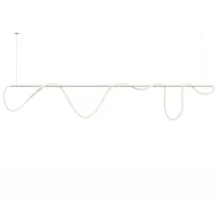 Suspension, Kaa Line, Tube blanc de 1m, Tube LED de 1,5m, blanc, IP40, LED, 2700K, 1950 lm, L100cm, H3cm - Beneito Faure