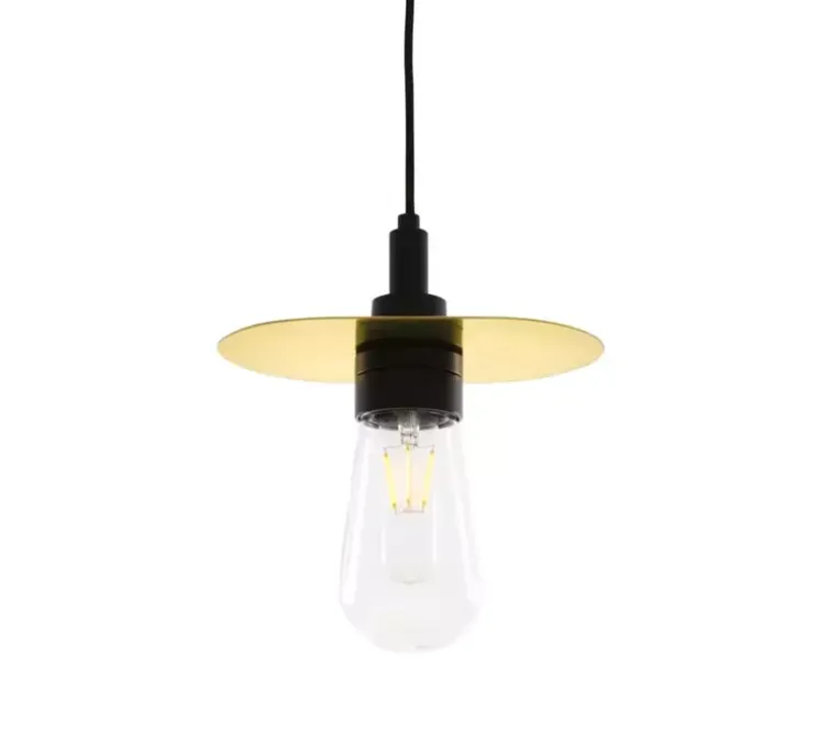 Suspension, Kai, laiton poli, verre transparent, L21cm, H22cm - Mullan Lighting