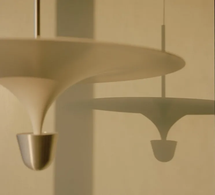 Suspension, Kantarell, nickel, LED, dim, 2700K, 1000 lm, Ø60cm, H51cm - New Works