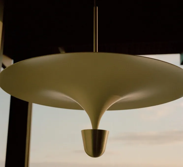 Suspension, Kantarell, nickel, LED, dim, 2700K, 1000 lm, Ø60cm, H51cm - New Works