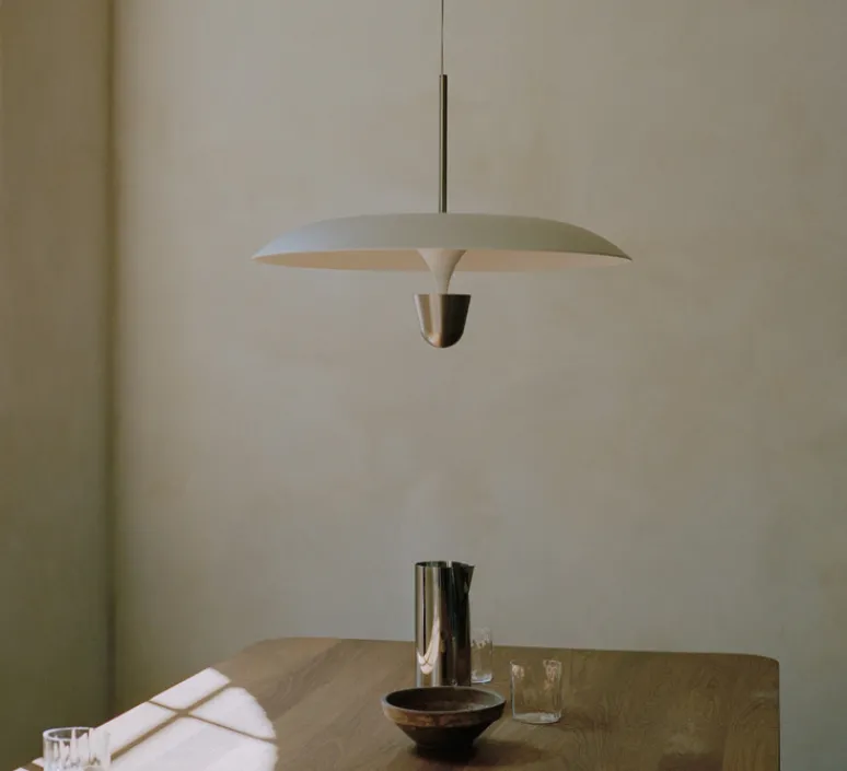 Suspension*New Works Suspension, Kantarell, , LED, dim, 2700K, 1000 lm, Ø55cm, H40cm - nickel