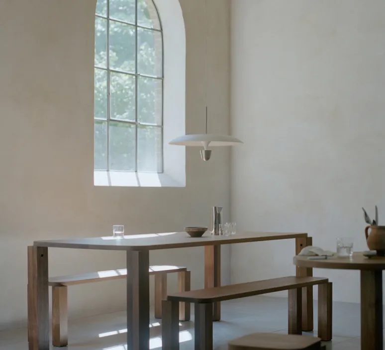 Suspension*New Works Suspension, Kantarell, , LED, dim, 2700K, 1000 lm, Ø55cm, H40cm - nickel