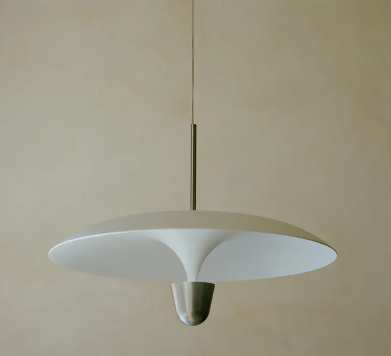 Suspension*New Works Suspension, Kantarell, , LED, dim, 2700K, 1000 lm, Ø55cm, H40cm - nickel