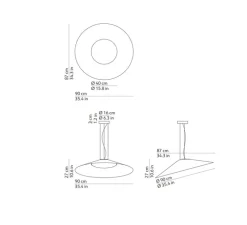 Suspension, Kate, blanc, LED, dim, 2700K, 6856 lm, Ø90cm, H27cm - KDLN