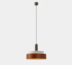 Suspension*LEDS C4 Suspension, Keops M, , Ø40cm, H31cm - rouge brique, blanc gris, gris brun