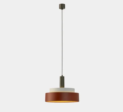 Suspension*LEDS C4 Suspension, Keops M, , Ø40cm, H31cm - rouge brique, blanc gris, gris brun