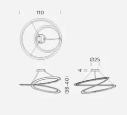 Suspension*Nemo Lighting Suspension, Kepler directe, , LED, 2700k, 4500lm, Ø110cm, H38cm - blanc