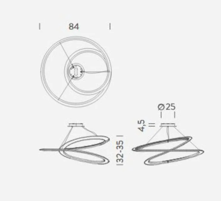 Suspension, Kepler minor directe, blanc, LED, 2700k, 4000lm, Ø84cm, H32cm - Nemo lighting