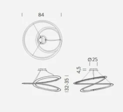 Suspension, Kepler minor indirecte, blanc, LED, 2700k, 4000lm, Ø84cm, H32cm - Nemo lighting