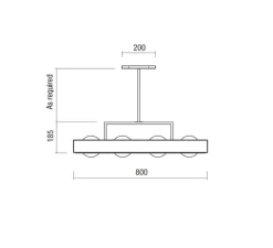 Suspension*Bert frank Suspension, Kernel, , LED, L80cm, H20cm - noir