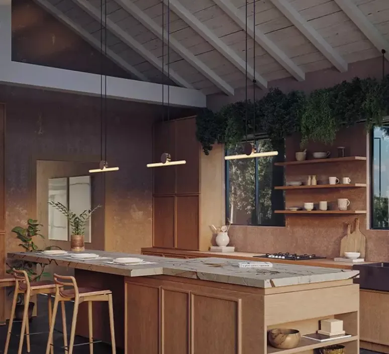 Suspension*Tala Suspension, Kilter, , IP44, LED, 2200K, 375 lm, L64cm, H12,2cm - laiton