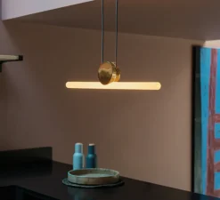 Suspension*Tala Suspension, Kilter, , IP44, LED, 2200K, 375 lm, L64cm, H12,2cm - laiton