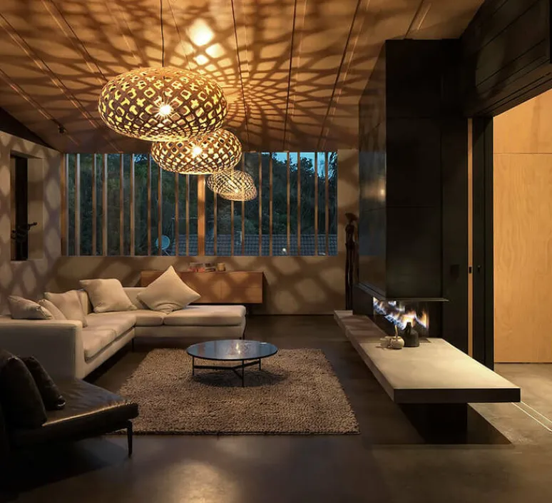 Suspension*David Trubridge Suspension, Kina, version assemblée, , Ø60cm, H28cm - bambou naturel