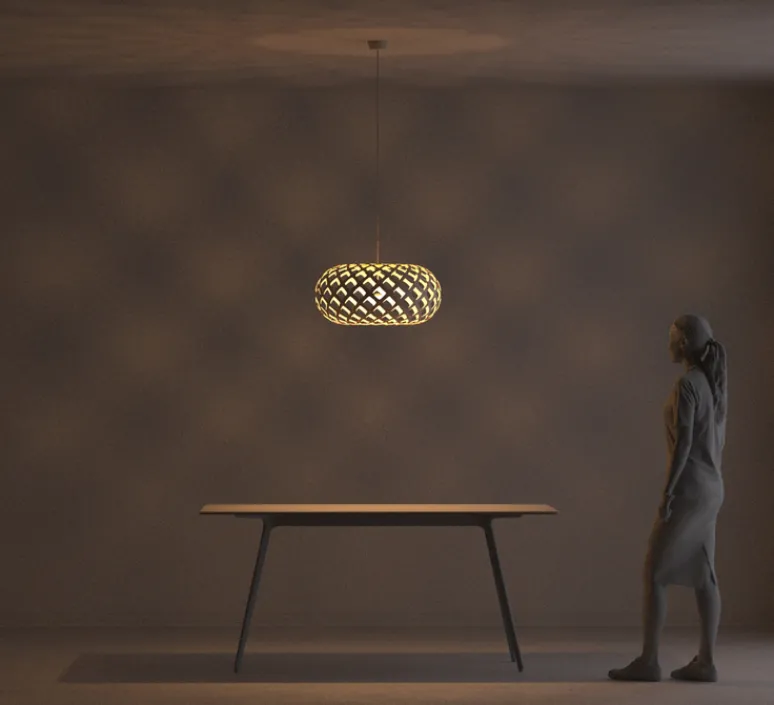 Suspension*David Trubridge Suspension, Kina, version assemblée, , Ø60cm, H28cm - bambou naturel