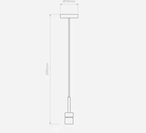 Suspension, Kit 4, noir mat, Ø11cm, H7cm - Astro