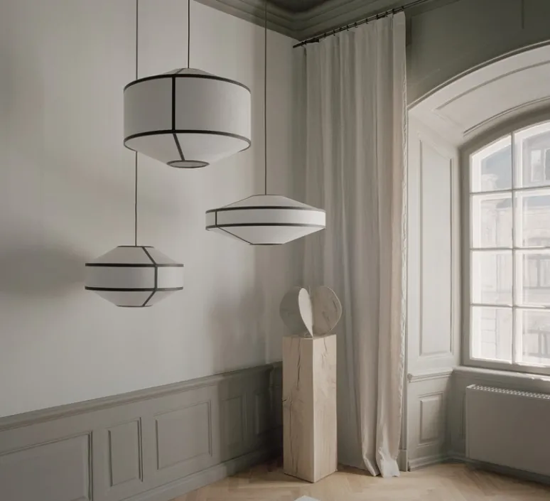 Suspension*New Works Suspension, Kite 2B, blanc & noir, Ø65cm, H45cm - blanc & noir