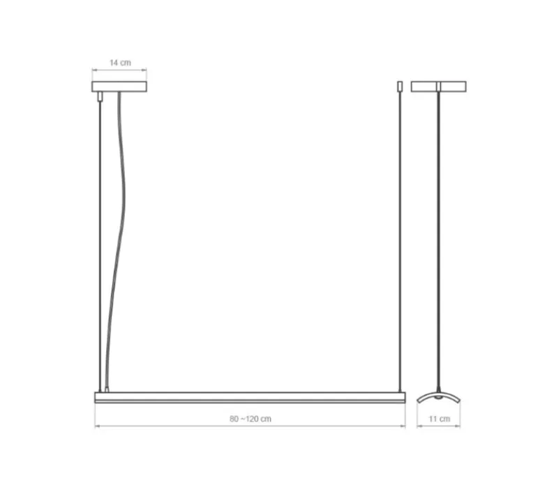Suspension*Luxcambra Suspension, Kito C, , LED, 3000K, 1500 lm, L120cm, H1cm - chêne