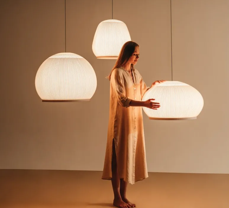 Suspension*Vibia Suspension, Knit, 7450, , LED, dim, Dali, 2700K, 4782 lm, Ø45cm, H44cm - beige