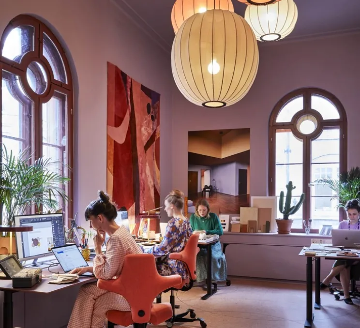 Suspension, Knit-wit, rond, beige, pierre de sable, Ø60cm, H55cm - Made by Hand