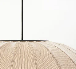 Suspension, Knit-wit, rond, beige, pierre de sable, Ø60cm, H55cm - Made by Hand