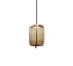Suspension*Brokis Suspension, Knot Cilindrio S, , LED, L18cm, H28cm - marron, laiton