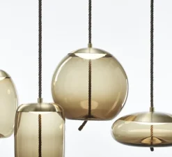 Suspension*Brokis Suspension, Knot Sphera S, , LED, Ø30cm, H30cm - marron, laiton