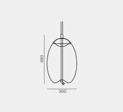 Suspension*Brokis Suspension, Knot Uovo, , H48cm Ø30cm- Gris fumé, cuivre