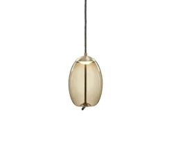 Suspension*Brokis Suspension, Knot Uovo S, , LED, L18cm, H29cm - marron, laiton