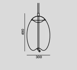 Suspension*Brokis Suspension, Knot Uovo S, , LED, L18cm, H29cm - marron, laiton