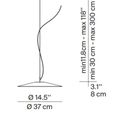 Suspension*Luceplan Suspension, Koinè, , LED, dim, coupure de phase, 2700K, Ø37cm, H8cm - bleu