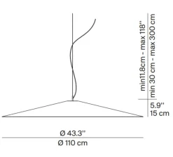 Suspension*Luceplan Suspension, Koinè, , LED, dim, coupure de phase, 2700K, Ø110cm, H15cm - noir mat