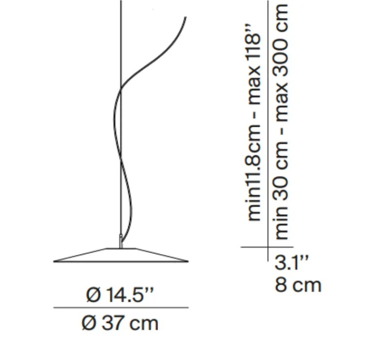 Suspension*Luceplan Suspension, Koinè, , LED, dim, coupure de phase, 2700K, Ø37cm, H8cm - noir mat