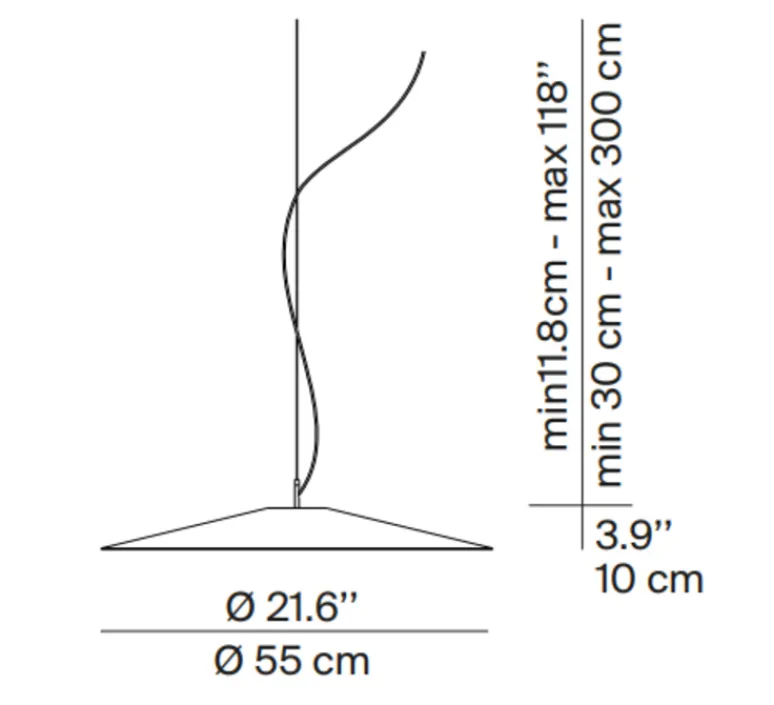 Suspension*Luceplan Suspension, Koinè, , LED, dim, coupure de phase, 2700K, Ø55cm, H10cm - noir mat