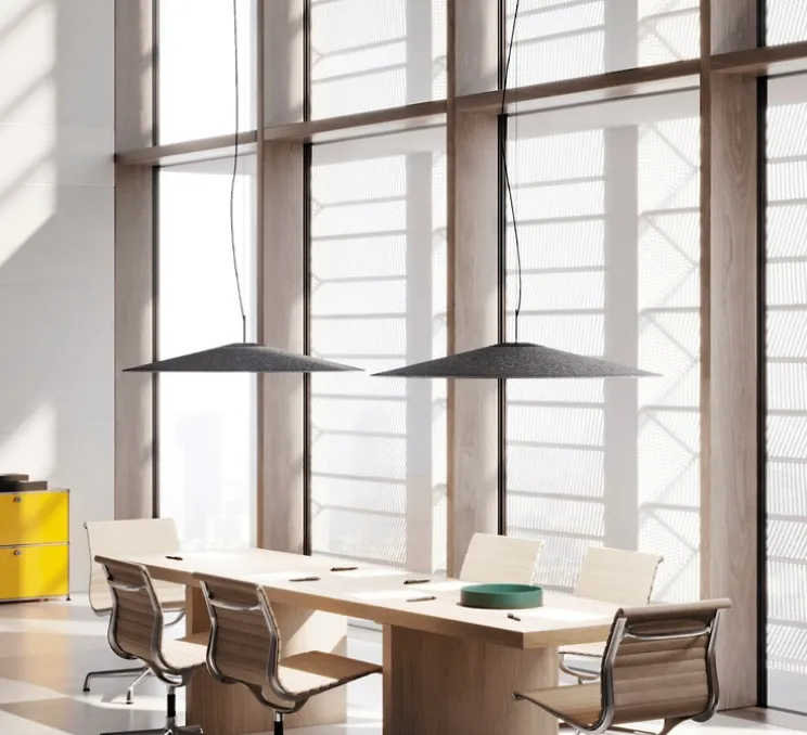 Suspension, Koinè, version acoustique, anthracite, LED, dim, DALI, 3000K, Ø86cm, H8cm - Luceplan