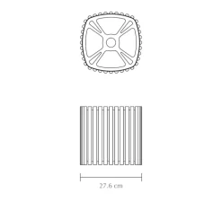Suspension, Komorebi Square Medium, Chêne foncé, Ø27,5cm, H25cm - Umage