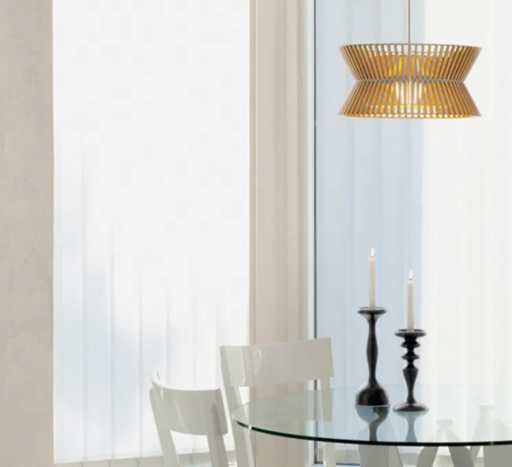 Suspension, Kontro 6000, bouleau naturel, LED, Ø45cm, H21cm - Secto Design