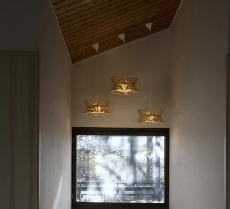 Suspension, Kontro 6000, bouleau naturel, LED, Ø45cm, H21cm - Secto Design