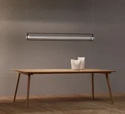 Suspension*Vibia Suspension, Kontur 6438, , LED, 2700K, 3876lm, Ø16cm, H162cm - blanc et noir